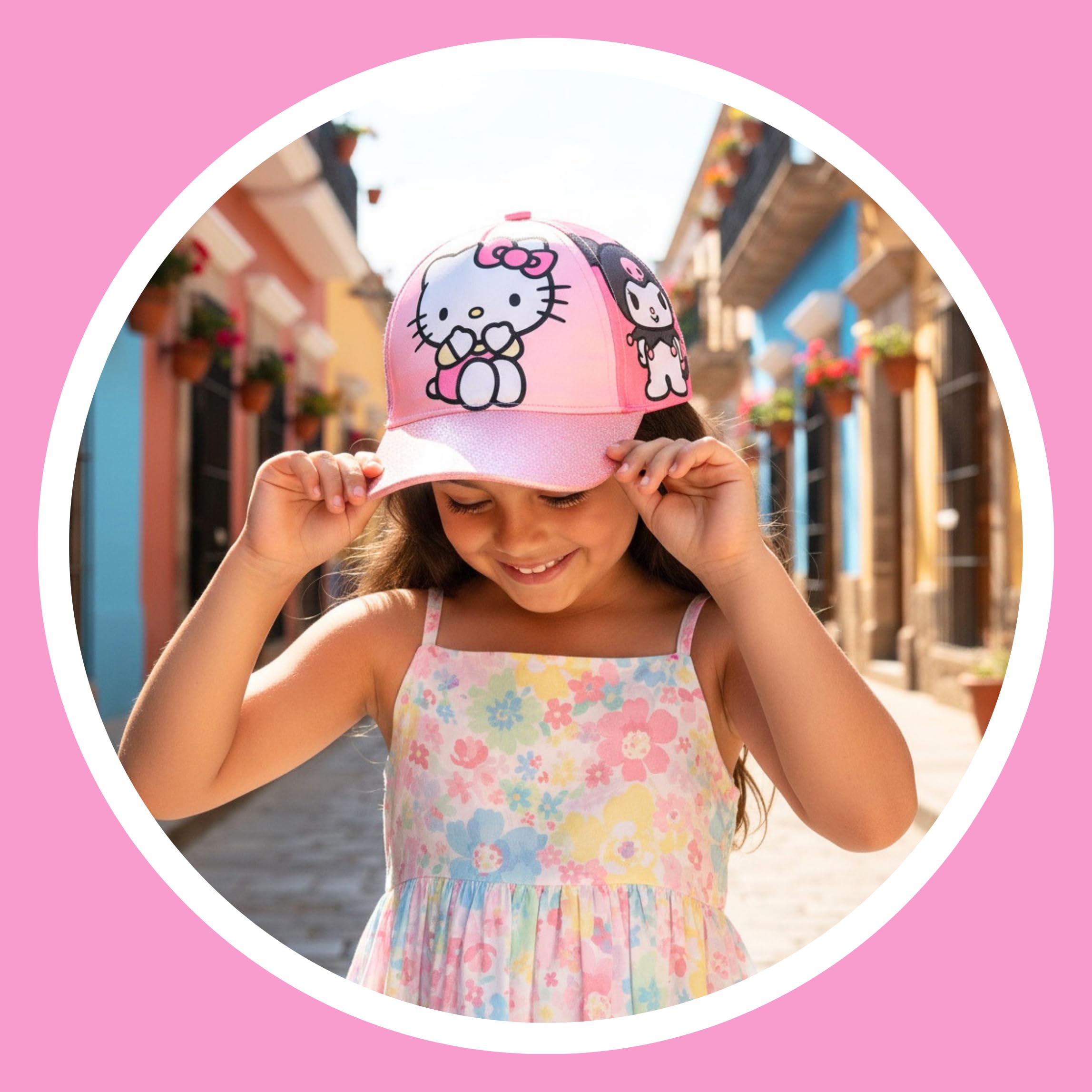 Hello Kitty & Friends Gorro para Niñas, Gorra de Beisbol Keroppi Kuromi My Melody Badtz-Maru, Gorra de Verano Infantil