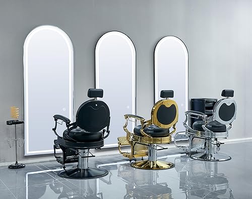 Miniatura 2 de Profesional ajustable Vintage Barber Chair para peluqueros Heavy Tattoo Shampoo Equipo de salón de belleza (dorado)