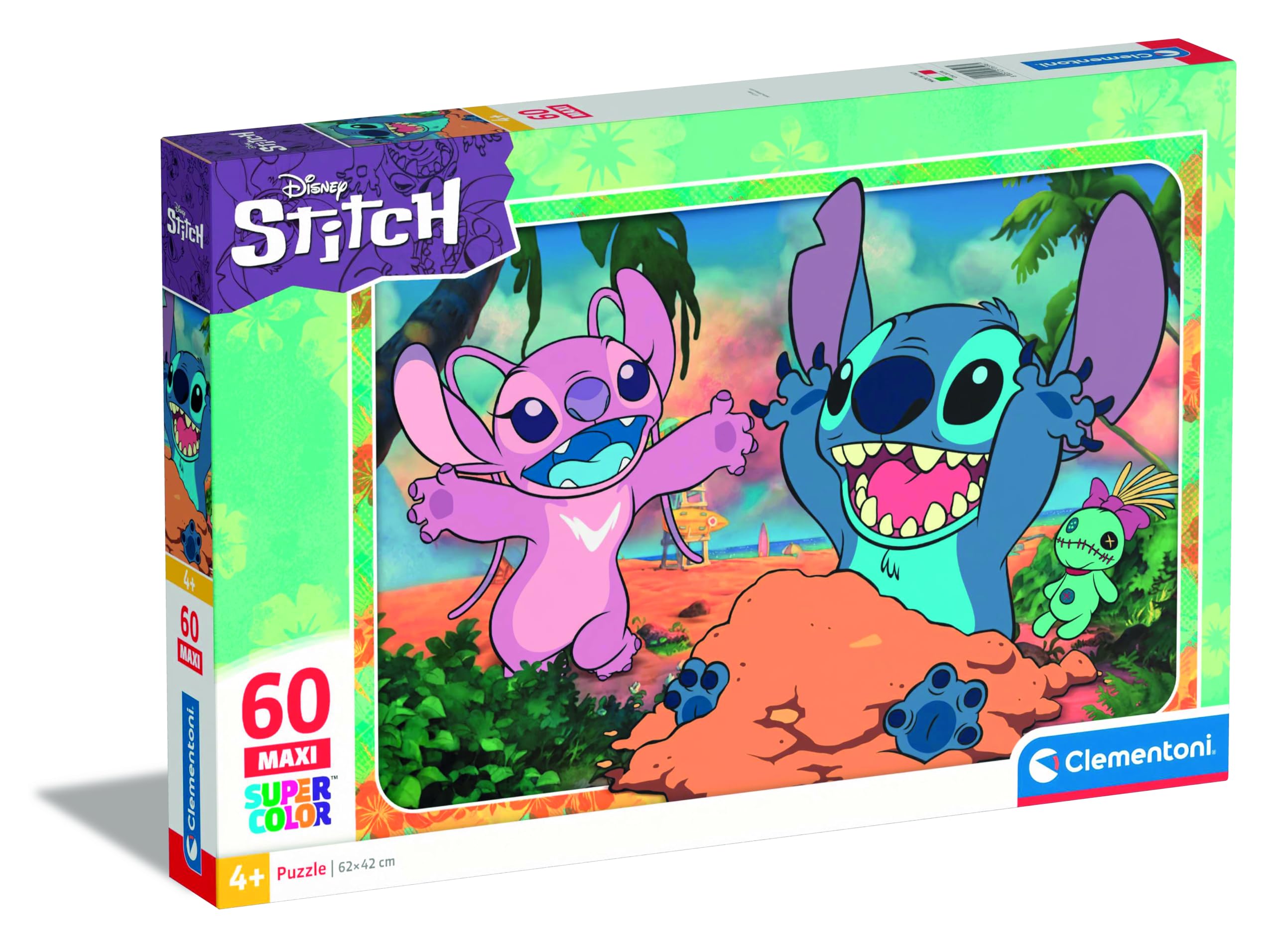 Clementoni Jigsaw Puzzle Disney Stitch 60 Maxi Pieces - Supercolor