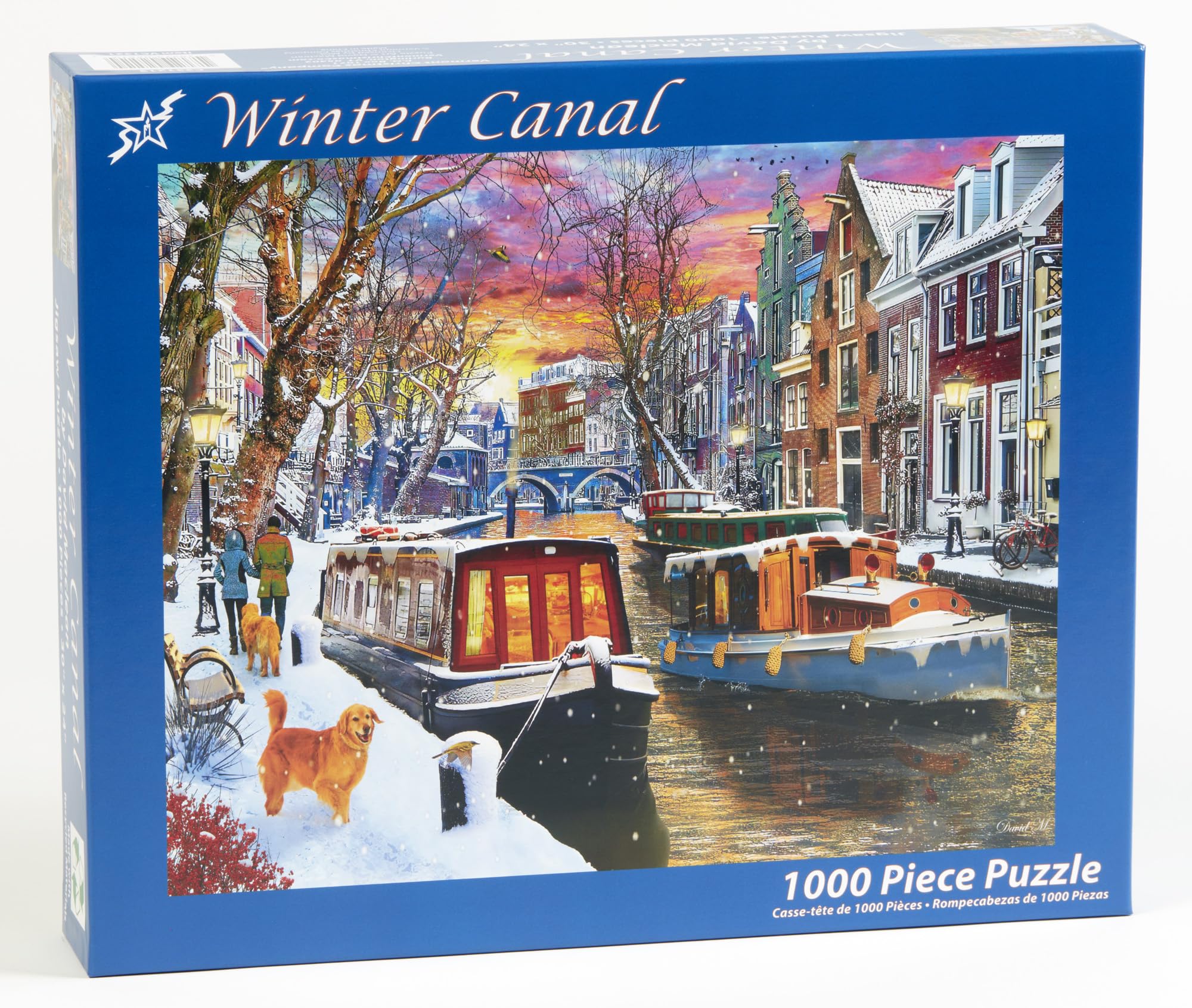 Vermont Christmas Company 'Winter Canal' Jigsaw Puzzle 1000 Piece - Large Pieces - Fully Interlocking & Randomly Shaped Pieces - Image 2