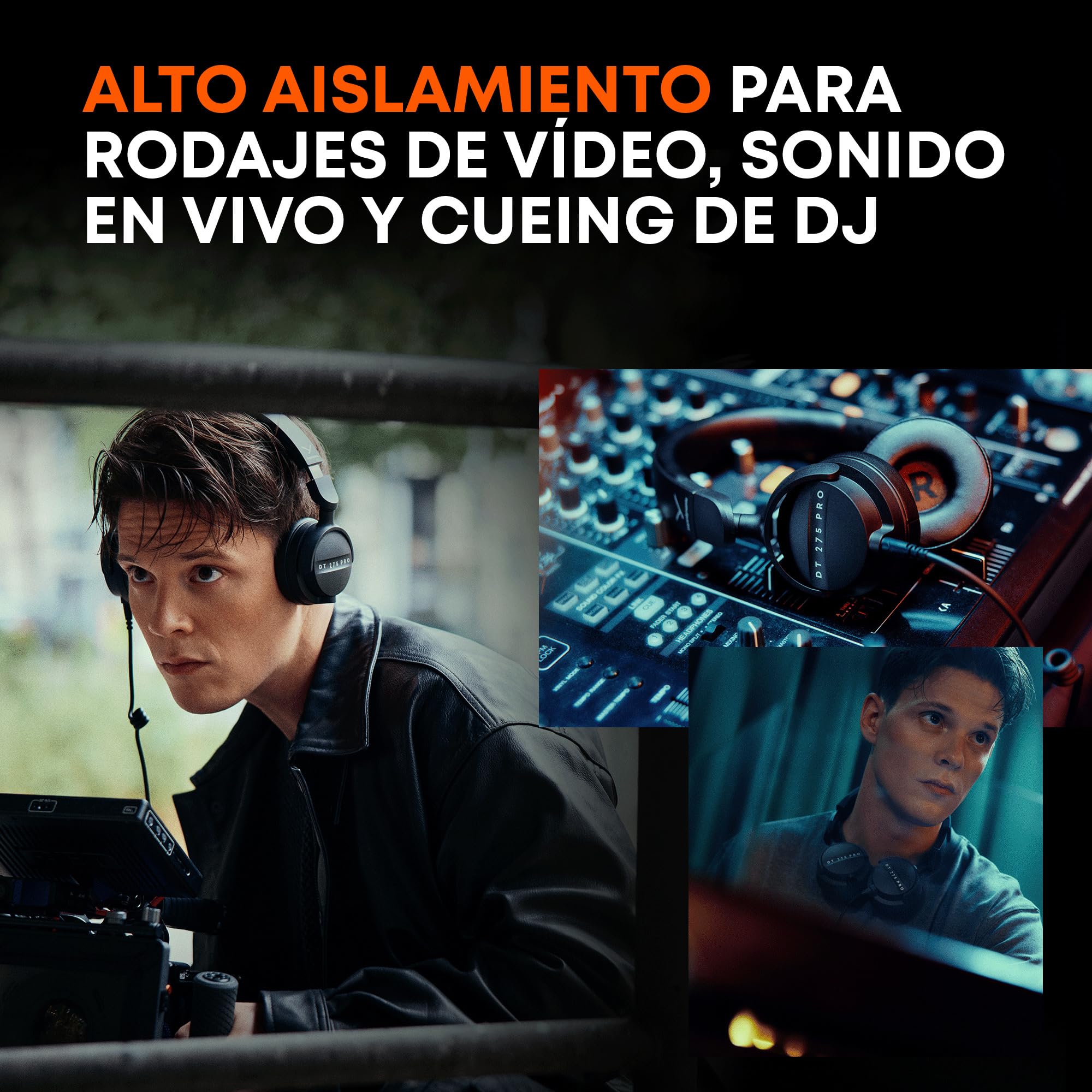 beyerdynamic DT 275 PRO Auriculares de monitorización de alto aislamiento | Afinación de sonido equilibrada, cable bloqueable y piezas intercambiables para el conjunto, escenario y booth
