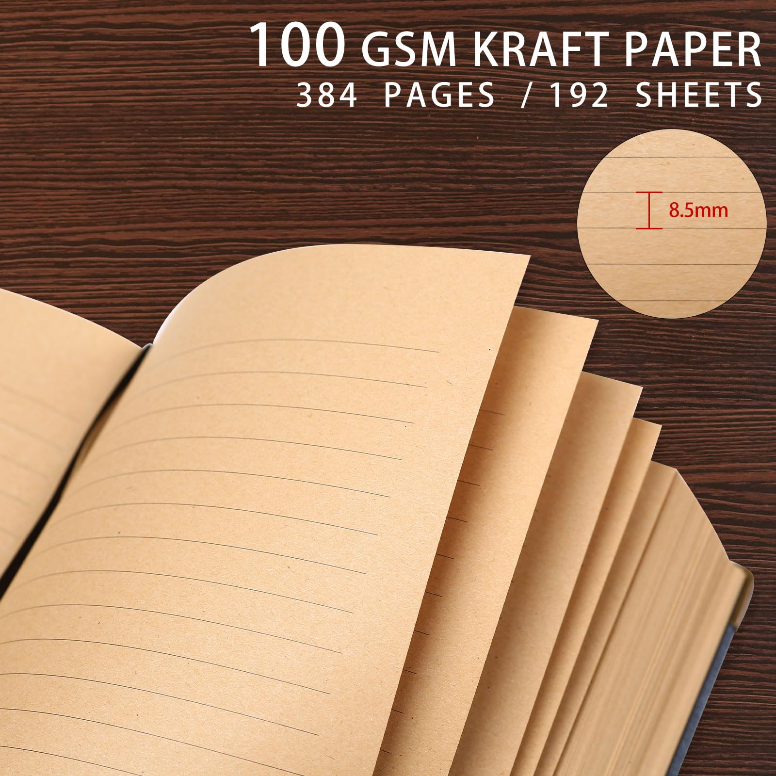 Vintage Hardcover Notizbuch A5 Journal - 384 Seiten Dickes Kraftpapier (100 GSM), Leinenstoffeinband mit goldenen Eckenschutzen, Schreibtagebuch für Damen und Herren, Reisetagebuch, Büro & Schule