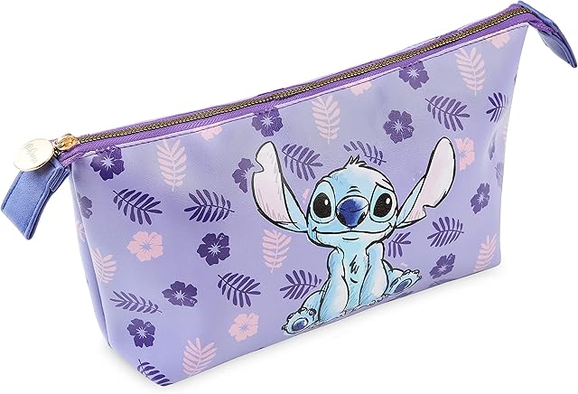 Disney Makeup Bag, Stitch Cosmetics Bag, Stitch Gifts for Women and Teens (Purple)