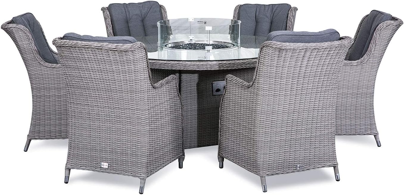 Nova Outdoor Living Thalia Outdoor 6 Seat Rattan Dining Set with 1.5m