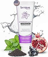 Vista 2 de SprinJene Pasta dental natural sin flúor para dientes y encías sensibles - Pasta dental patentada con aceite de semillas negras y zinc - Prevención