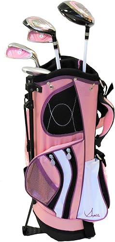 Miniatura 4 de Lady E Girls - Juego de palos de golf de 5 piezas para mano derecha rosa y bolsa de golf de 2 a 5 años (rosa, edad de 2 a 5 años)