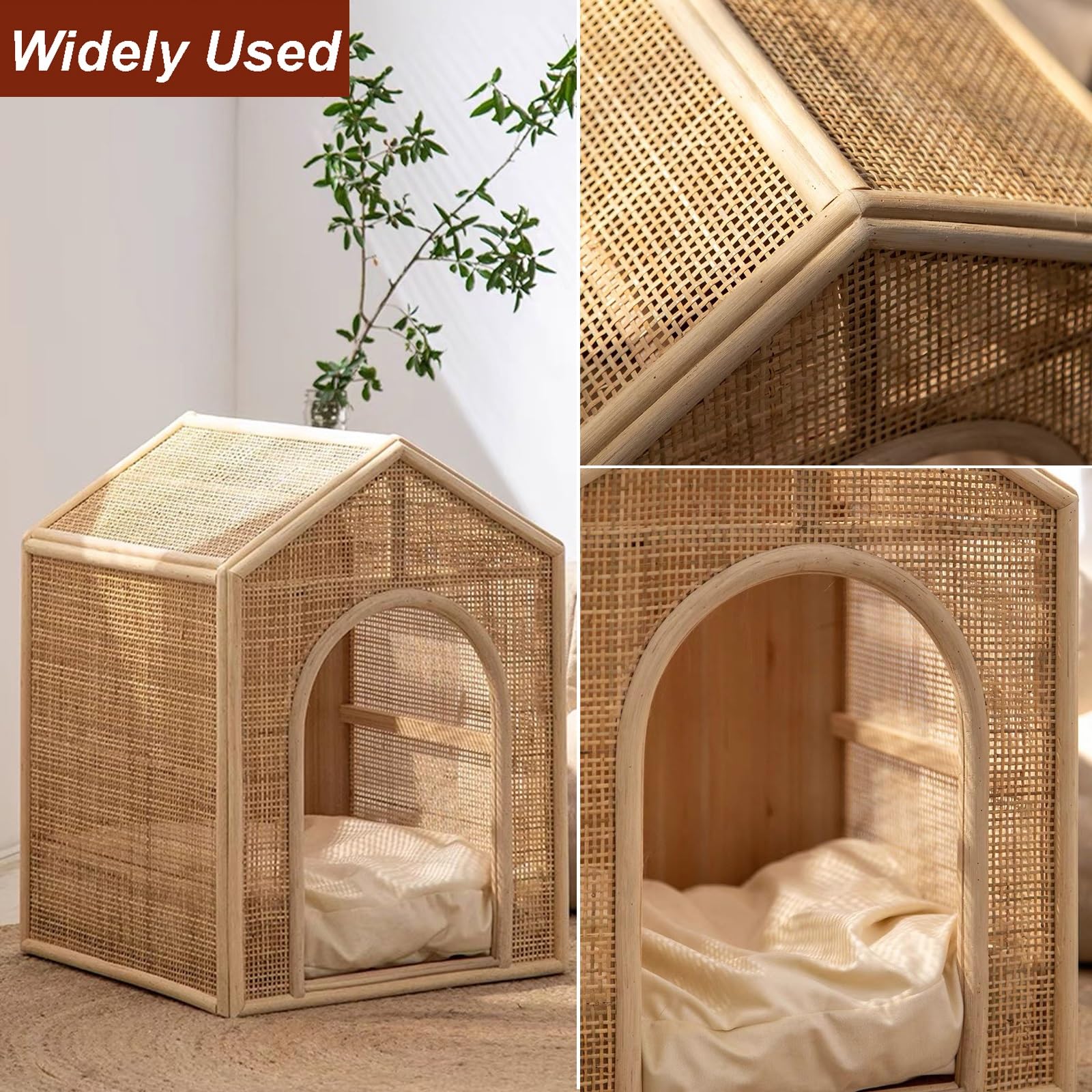 Natürliches Rattan Wiener Geflecht Meterware, Quadratische Rattan Gurtband Maschennetzrolle, 35–100 cm Breite Rohrgeflechtmaterial für Schranktüren MöBel Upcycling DIY Deko(45cmx2.5m)