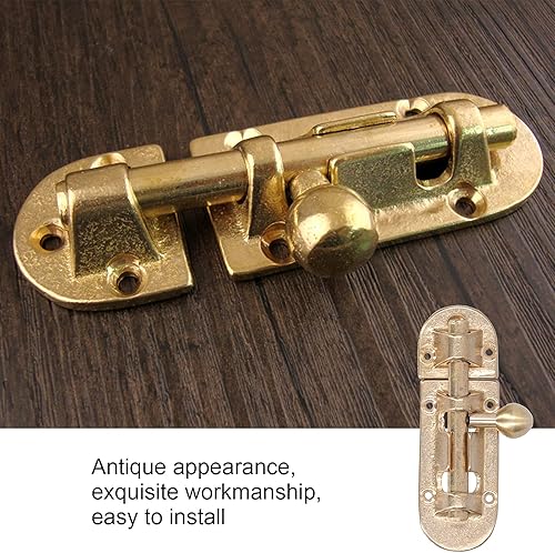 Miniatura 5 de VTOSEN Pestillo de puerta de granero de estilo chino antiguo, cerradura de puerta Fliplock a prueba de óxido para seguridad de puerta de salida