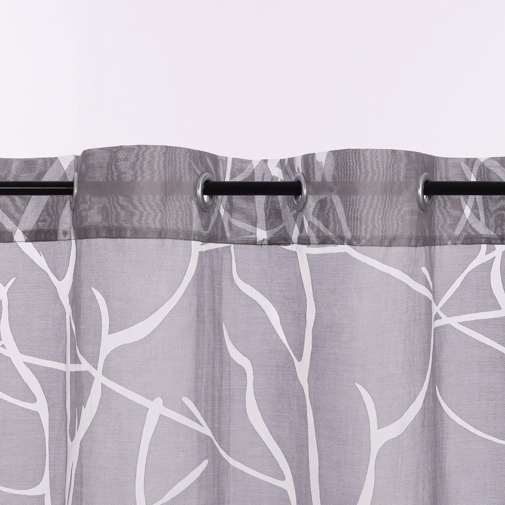 Joyswahl Tendina Per Finestra Con Occhielli - Tenda Corta Trasparente Bruciata 45x120 Cm, Colore Bianco, 1 Pezzo