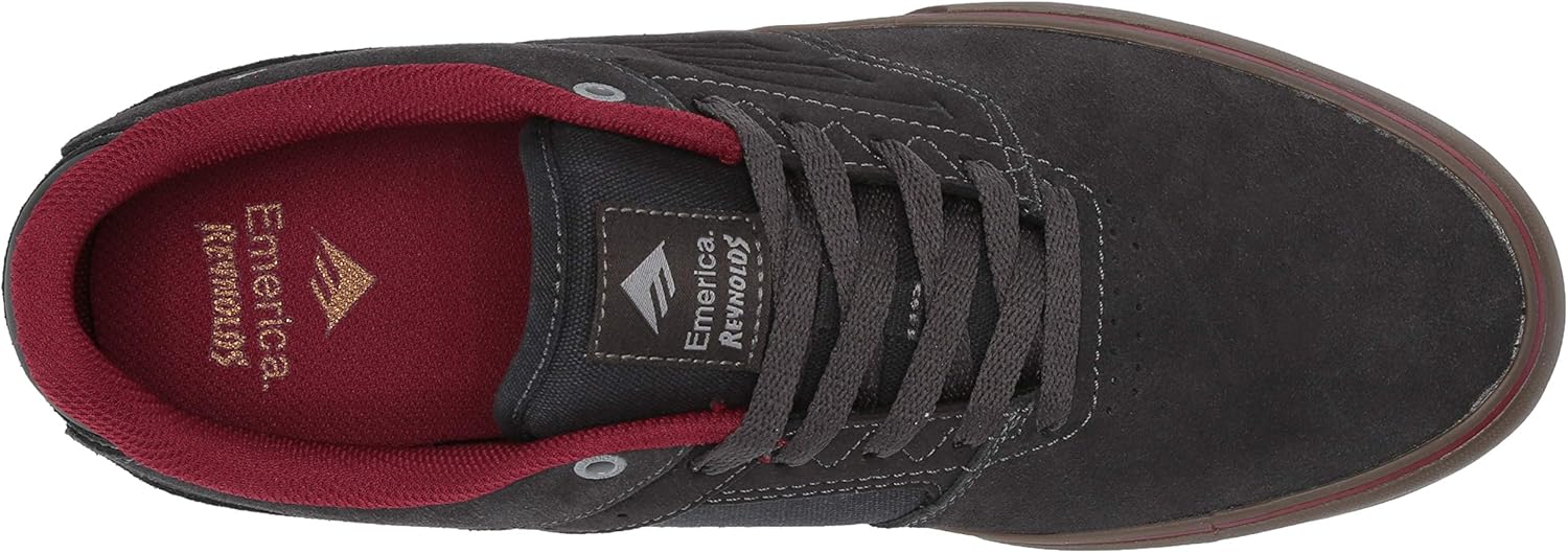 Emerica Men's The Reynolds Low Vulc Skate Shoe 5.5 Medium US Dark Grey/Grey/Red