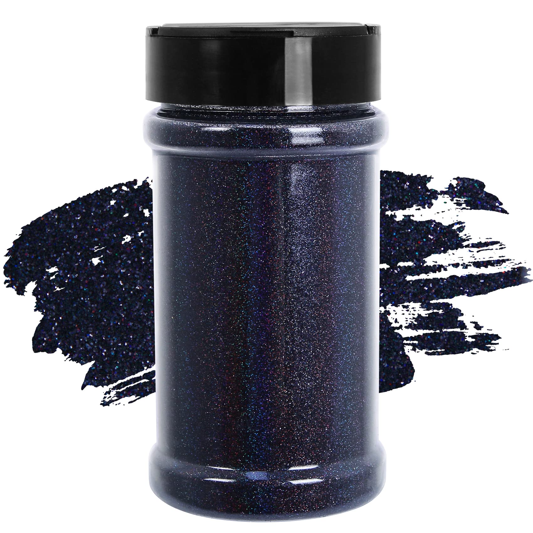 Holographic Ultra Fine Glitter, 7.05 Oz (200g), Fine Glitter for Resin Crafts Nails Tumblers Slime Cosmetic and Festival Decoration - Laser Black