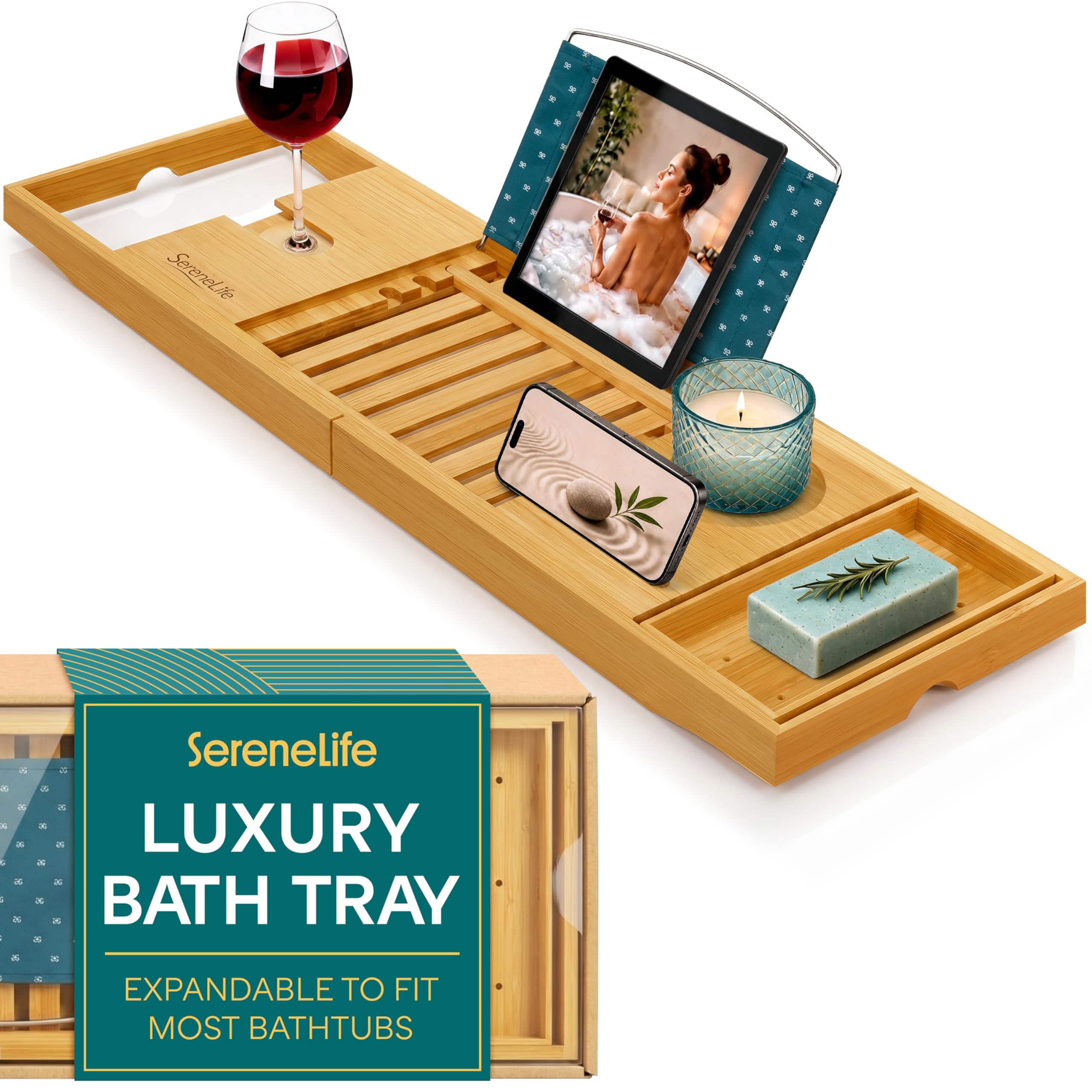 SereneLife Bamboo Caddy