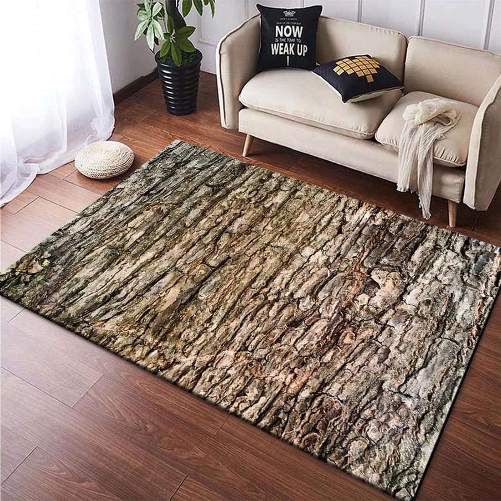 Tapis salon antidérapant 120 x 160 cm lavable à poils courts pour cuisine et salle de bain