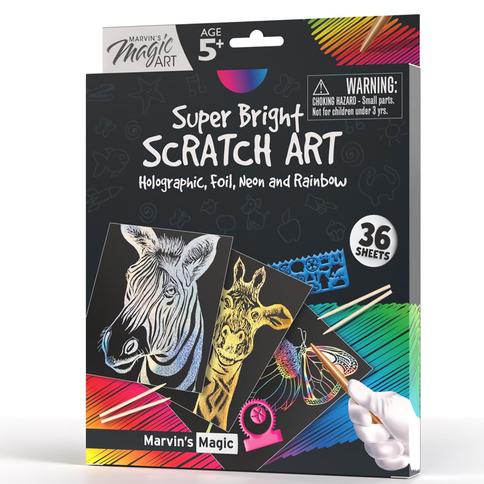 Amazon.com: Marvin's Magic - Scratch Art Kit for Kids - 36 Rainbow