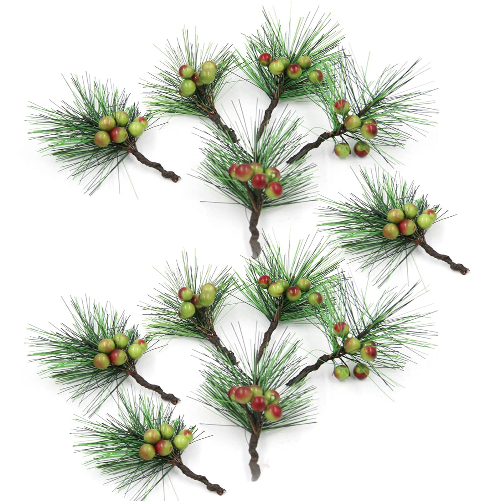 Wshao store 10st Berry Kerst Rode Bessen Kunstmatige Stengels Tak Decor Boom Picks Takken Hulst Simulatie Nep Decoraties Faux Bloemen