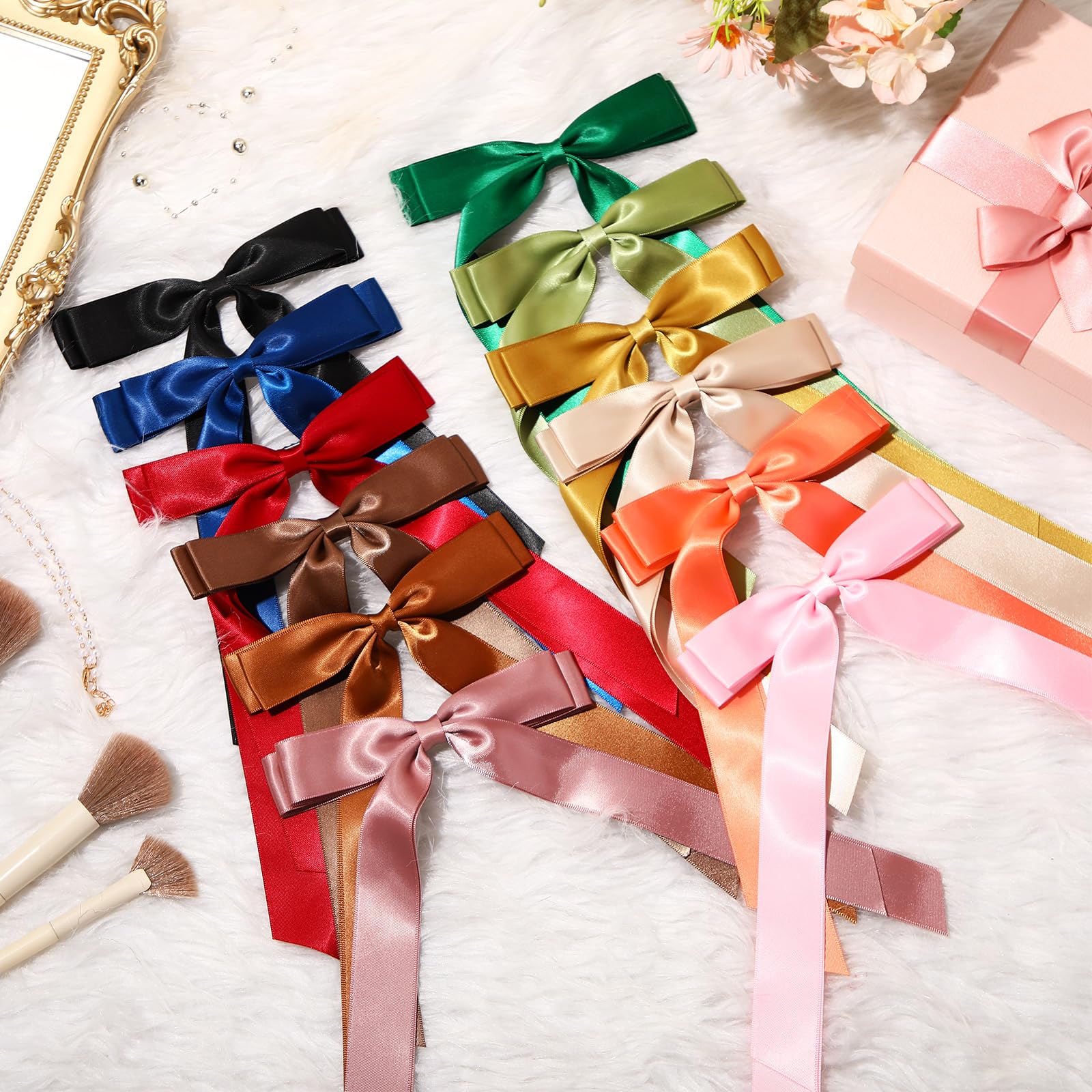 Amazon.com : Mimorou 50 Pcs Silky Satin Hair Bows Bulk 