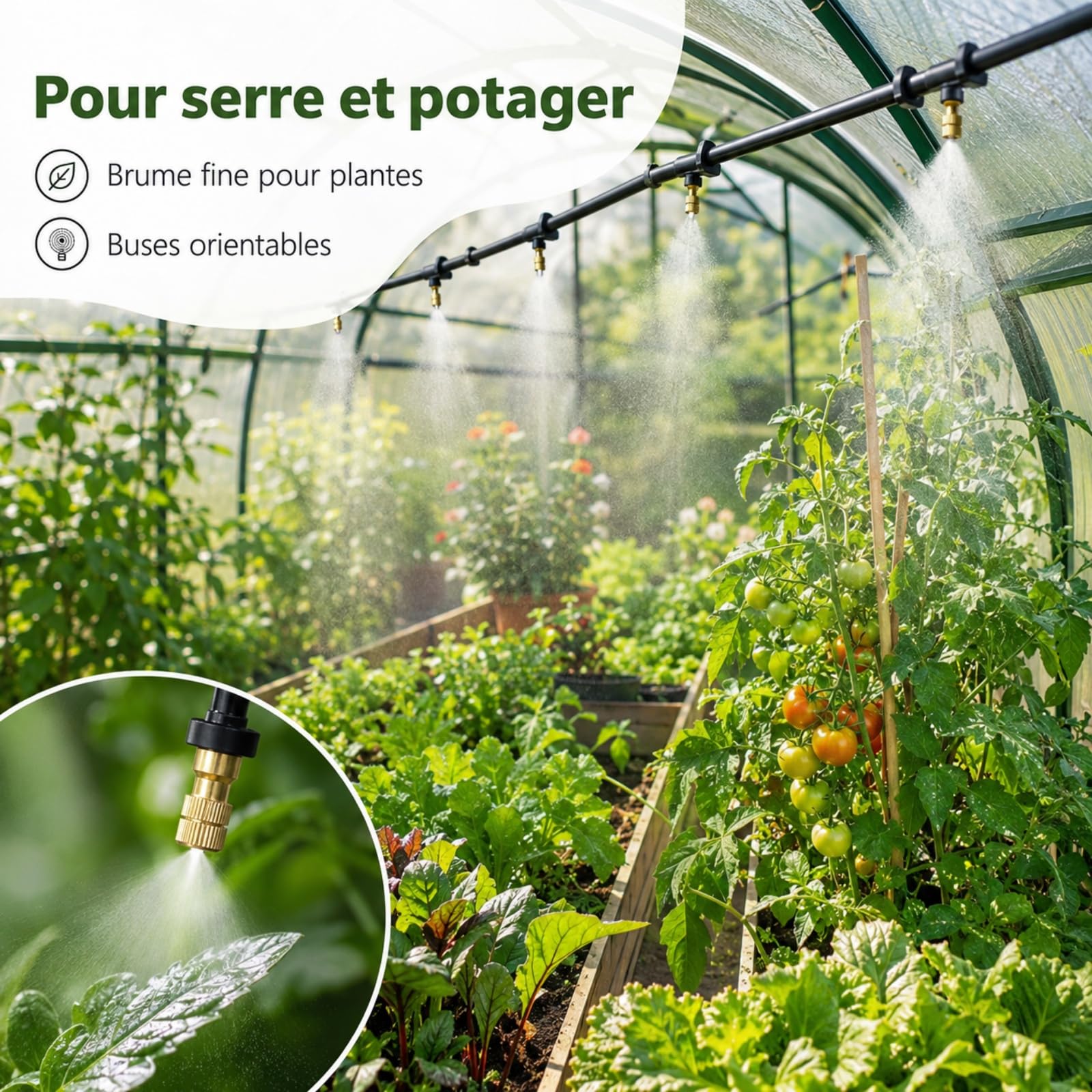 Brumisateur Terrasse et Brumisateur Exterieur Terrasse pour Jardin，25m | Brumisateur Eau Exterieur, Kit Brumisateur Terrasse et Brumisateur Extérieur pour Jardin Terrasse et Plantes en Pot