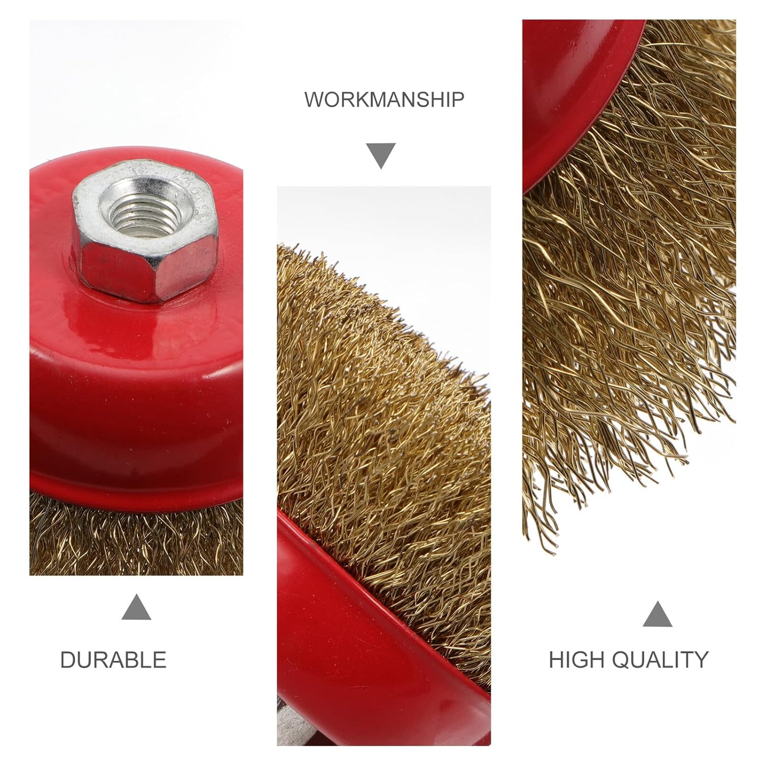 2 Pcs Crimped Wire Cup Brush for Drill Steel Wire Wheel Parts with Thread High Elasticity and Heat Resistance for Polishing Paint Removal and Surface Finishing