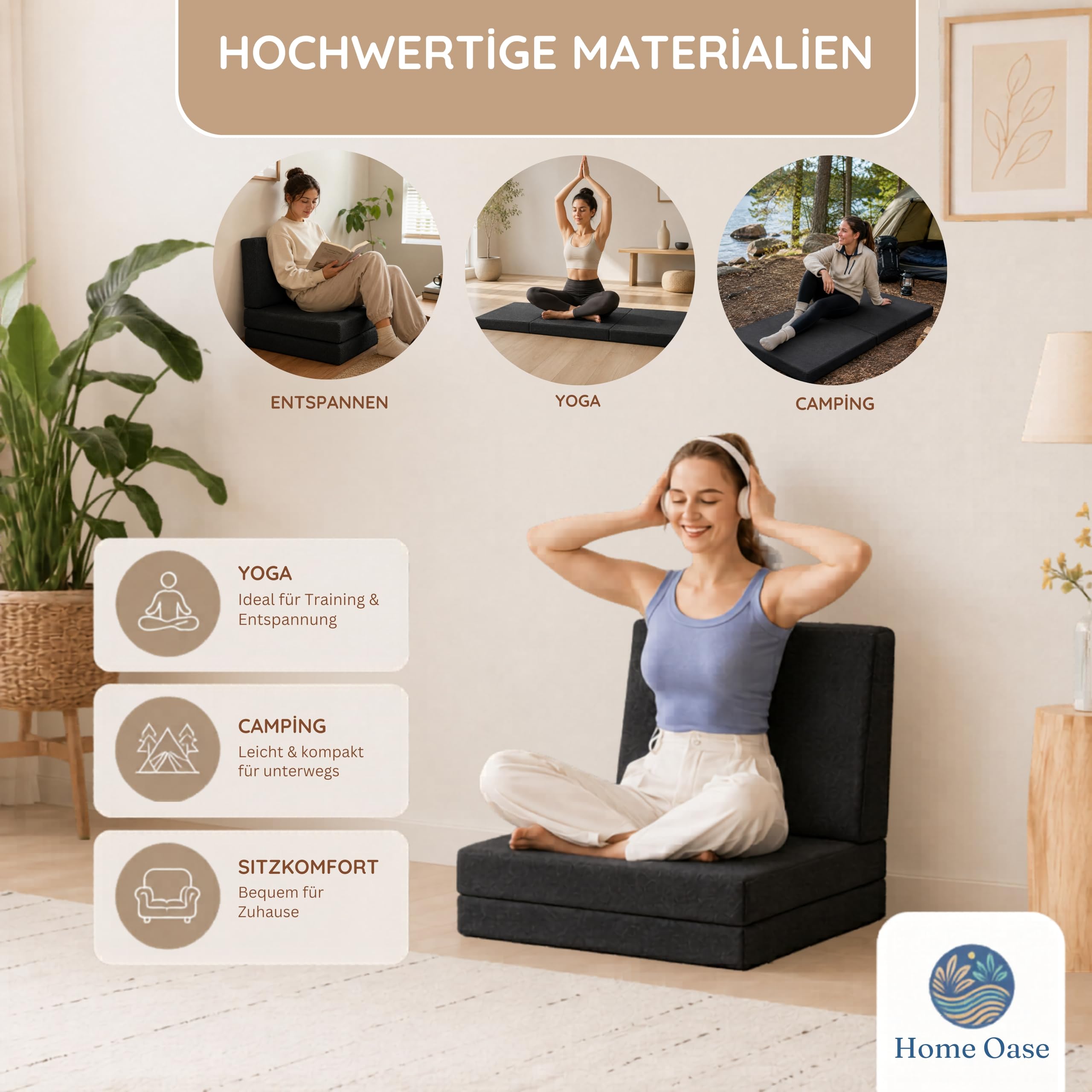 Klappbare Matratze | 190x60x7 cm | Waschbarer Bezug für einfache Reinigung | Klappmatratze mit Viscoschaum - Faltmatratze für Gäste | Auch als Klappmatratze Kinder für Übernachtungen geeignet