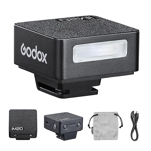 Godox iM20 iFlash Flash Flash 5 Levels Mini Speedlite Flash Built-in Rechargeable Battery for Fuji Cameras, Canon, Nikon, Sony, Olympus, Panasonic
