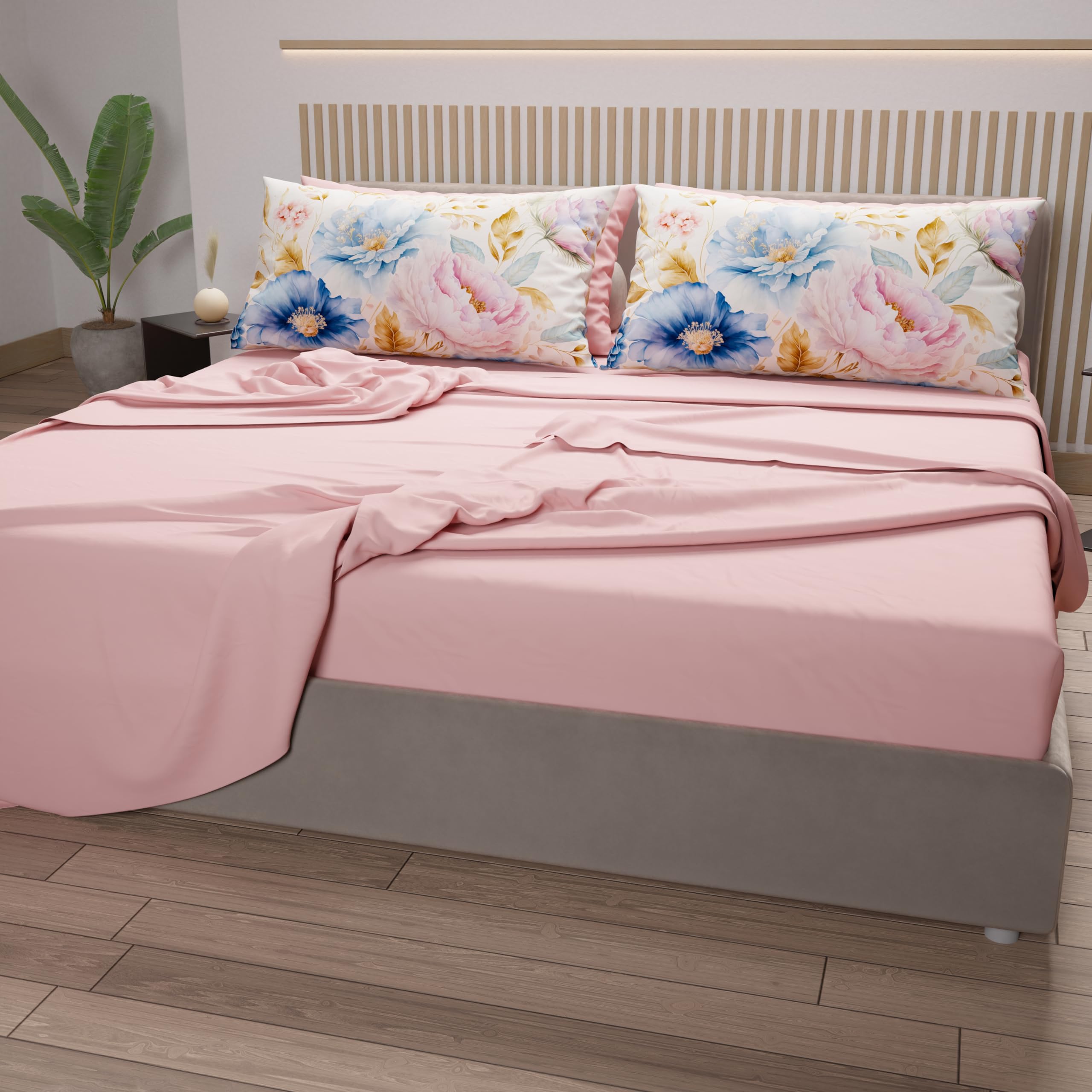 PETTI Artigiani Italiani, Cotton Sheets with Pillowcases in Digital Print, Single Bed Sheet, Single Bed Set, Marseille Powder - Image 3