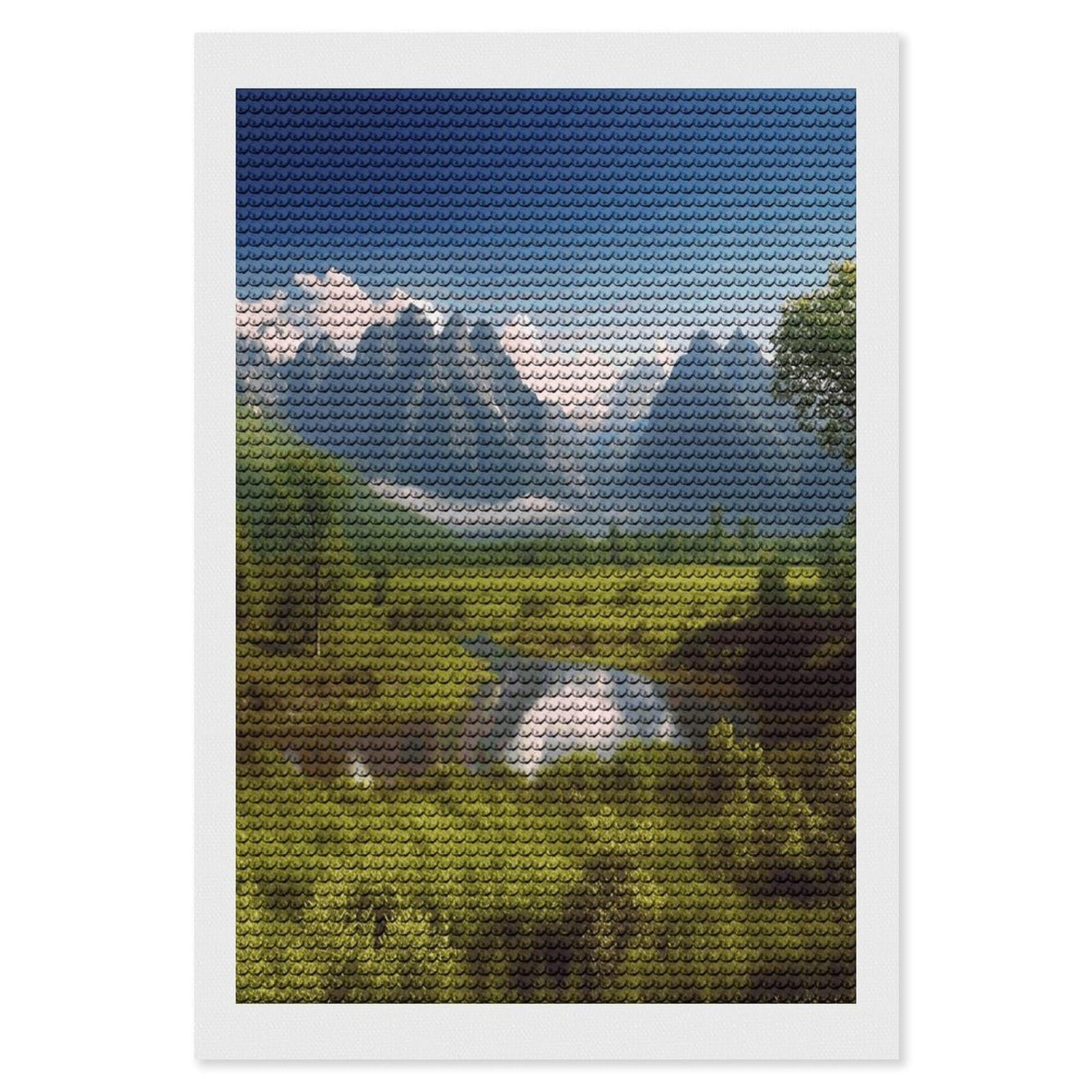 FekiLoot Beautiful Scenery Paint by Numbers Kit for Adults Beginner DIY Diamond Dots Paintings Round Full Drill Diamond Art Kits Picture Diamond Art Painting Kits for Home Decor 8"x12"