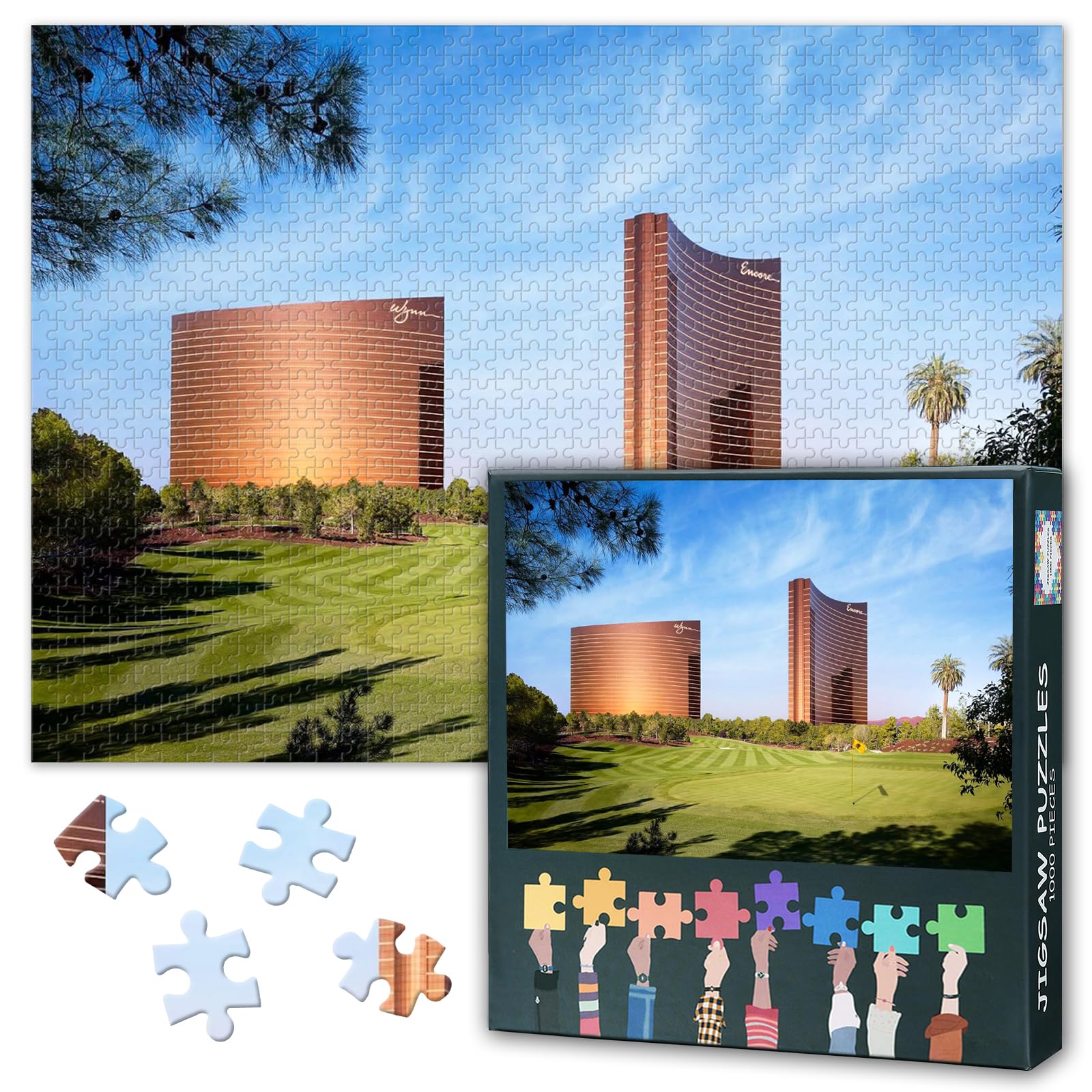 1000 Piece Jigsaw Puzzle for Adults Phoenician Golf Course Scottsdale Arizona Wall Art Premium Desert Landscape Challenging Puzzle Game for Home Office Decor 27.5x19.7 Inches