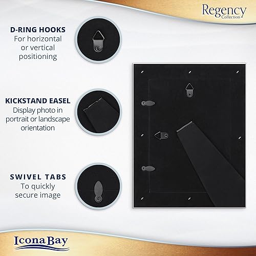 Miniatura 10 de Icona Bay Marco de fotos dorado de 11 x 14 pulgadas, marco de fotos estilo barroco francés de 11 x 14 pulgadas, montaje en pared o mesa, colección