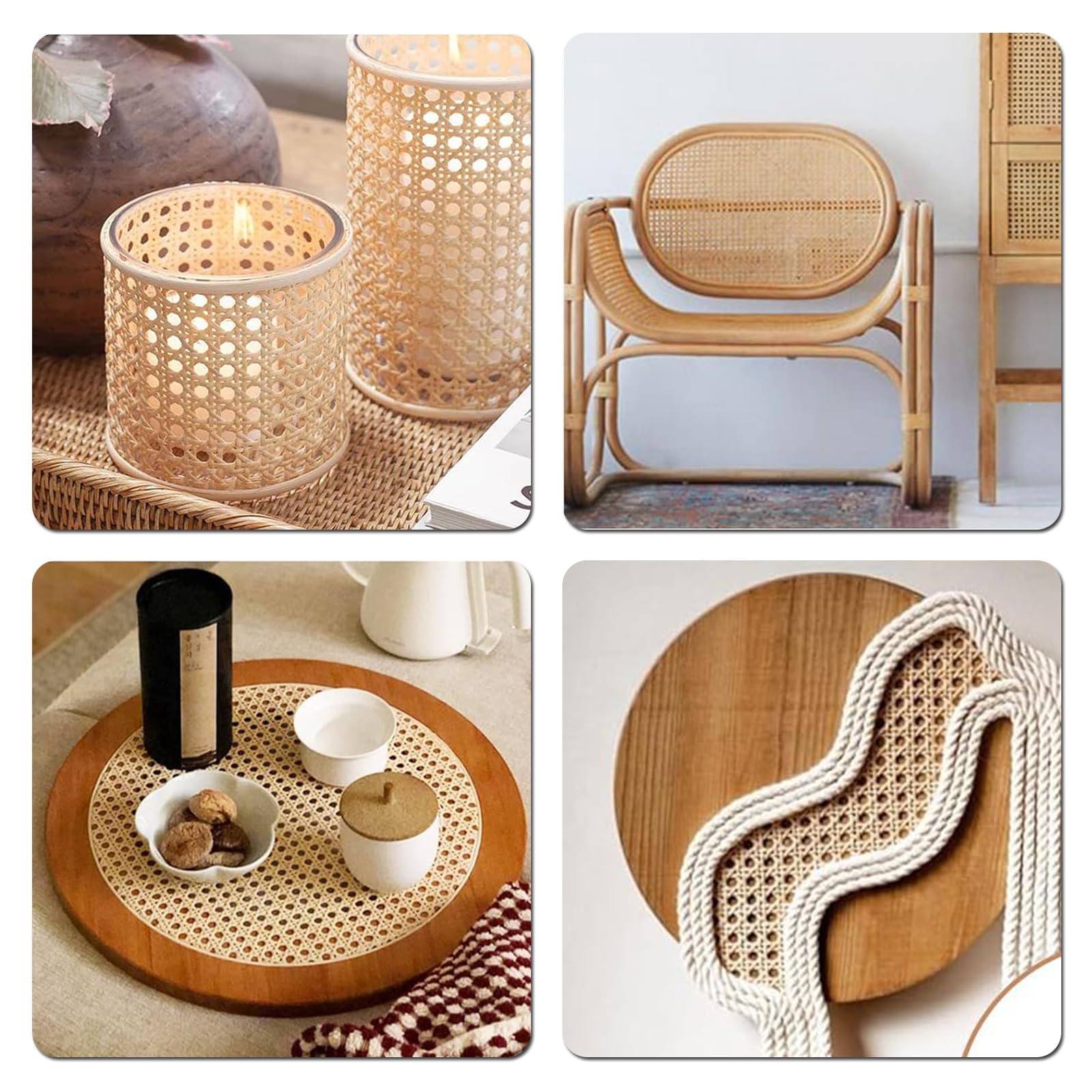 Rattan Rotolo Fettuccia, 40 x 100 cm di Vimini di Rattan, Rattan Intrecciato, Rete di Canna Rattan Rotolo, per Artigianato Fai-da-Te Armadio Sedia Mobili