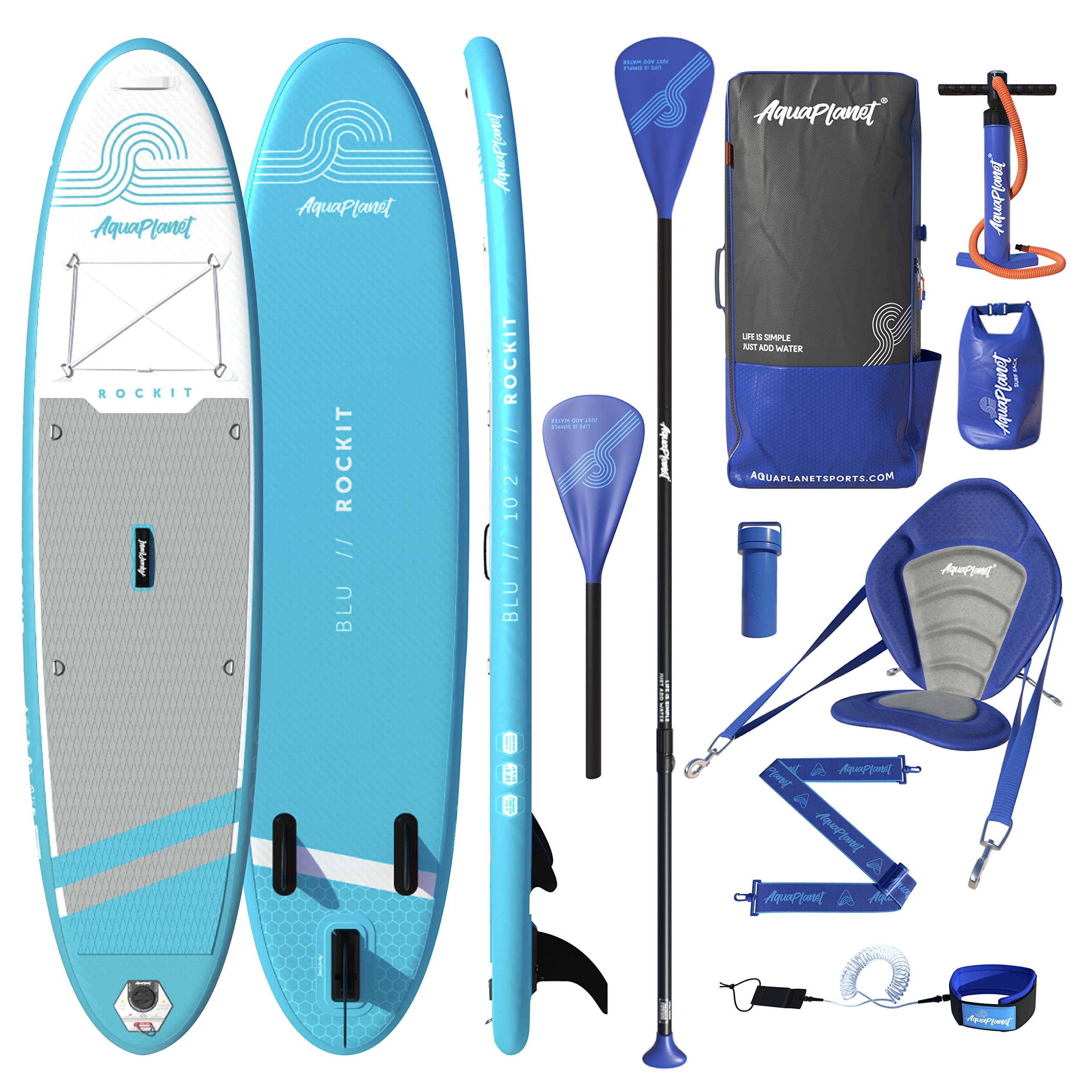 Aquaplanet Inflatable Kayak Paddleboard Kit Rockit 10 2 Foot Ideal ...