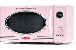 Nostalgia Retro Pink Countertop Microwave: A Dash of Vintage Charm for Modern Convenience