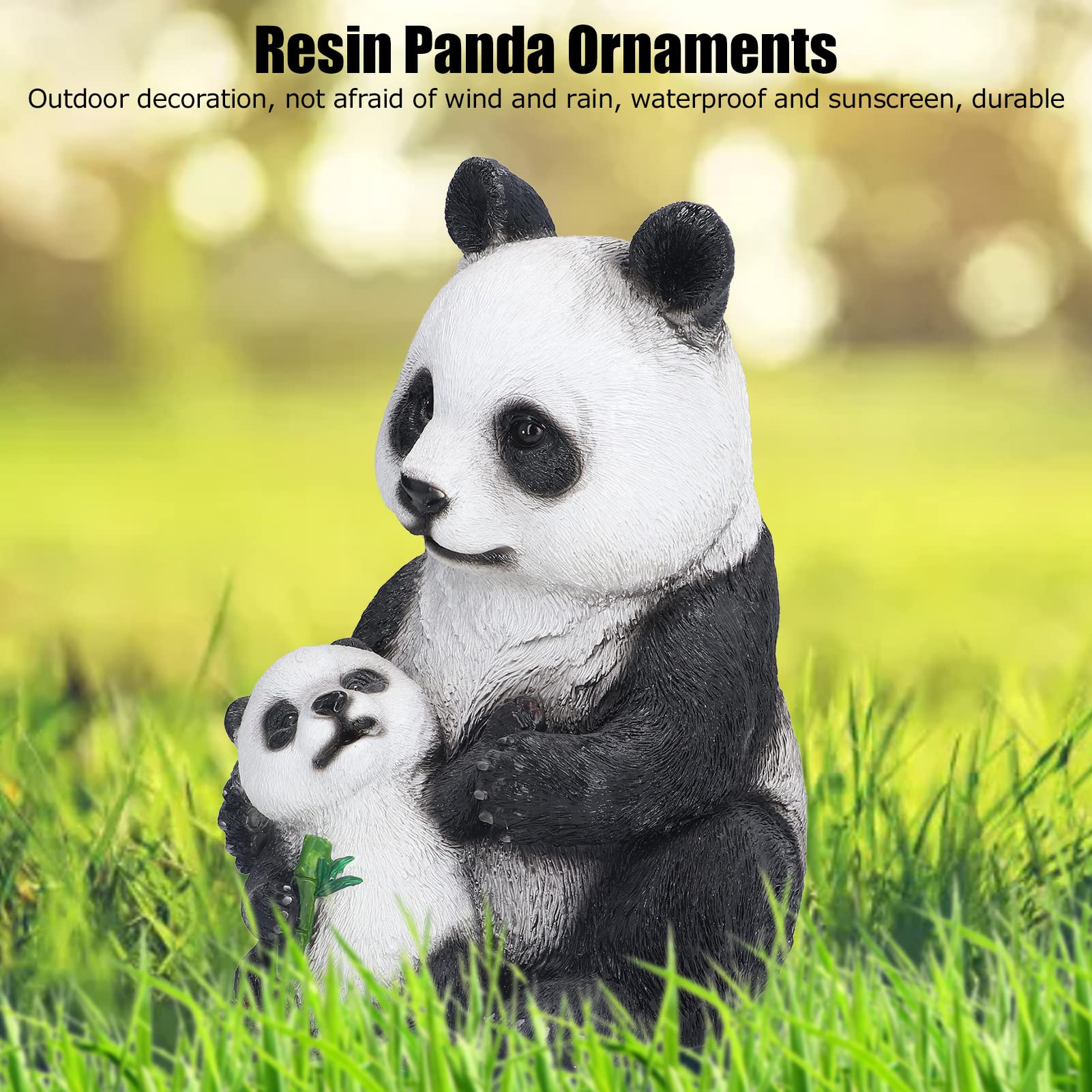 Statua da Giardino Panda Ornamenti di Panda e Orso in Resina per la Decorazione di Giardino, Prato e Scrivania Statue di Panda di Simulazione Dal Design Unico