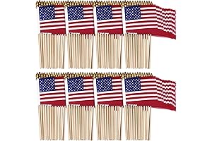 Mini American Flags on Sticks - 100 Pack of 4 x 6...