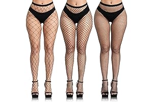 3 PCS Women's Black Fishnet Tights