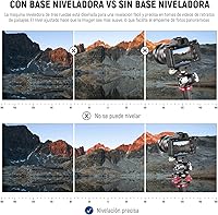 Vista 3 de NEEWER Nivelador de cámara con base de nivelación de cabeza de trípode, aleación de aluminio de grado aeronáutico de 3 ejes, rosca de 3/8 pulgadas
