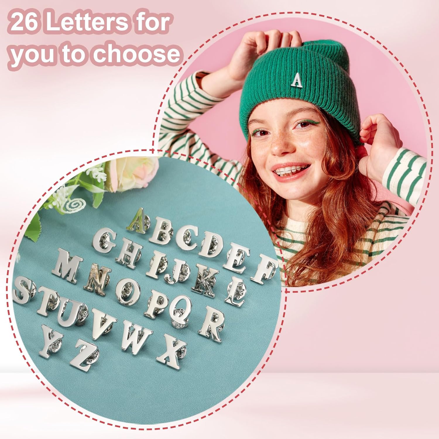 PATIKIL Letter Lapel Pins, Initial Alphabet Collar Pins Letter Brooch Pins for Women Men Shirt Dress Suits Coat Collar - Image 4