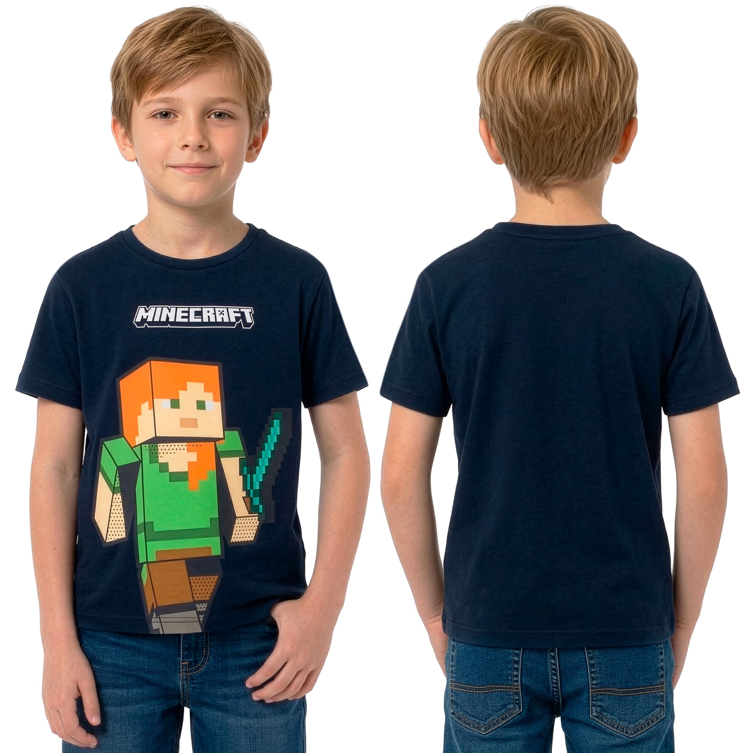 Minecraft Shirt For Boys, Gaming Summer Top For Kids, Multipack Boys Tshirts - 5