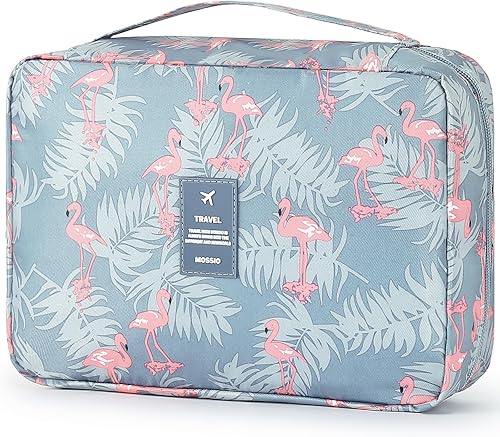 Miniatura 29 de Mossio Neceser colgante con gancho resistente, organizador de viaje grande portátil para maquillaje cosmético para hombres y mujeres Beige,Pájaro