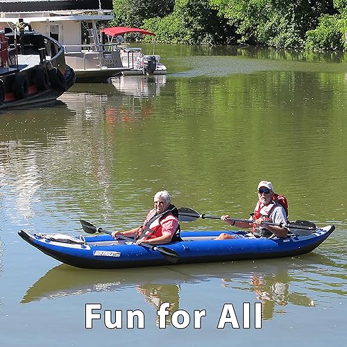 Miniatura 15 de Sea Eagle Kayak inflable Explorer de 380 x 12 pies 6 pulgadas - Pesca, excursión, camping, exploración y riego blanco, esquivaje extraíble, piso