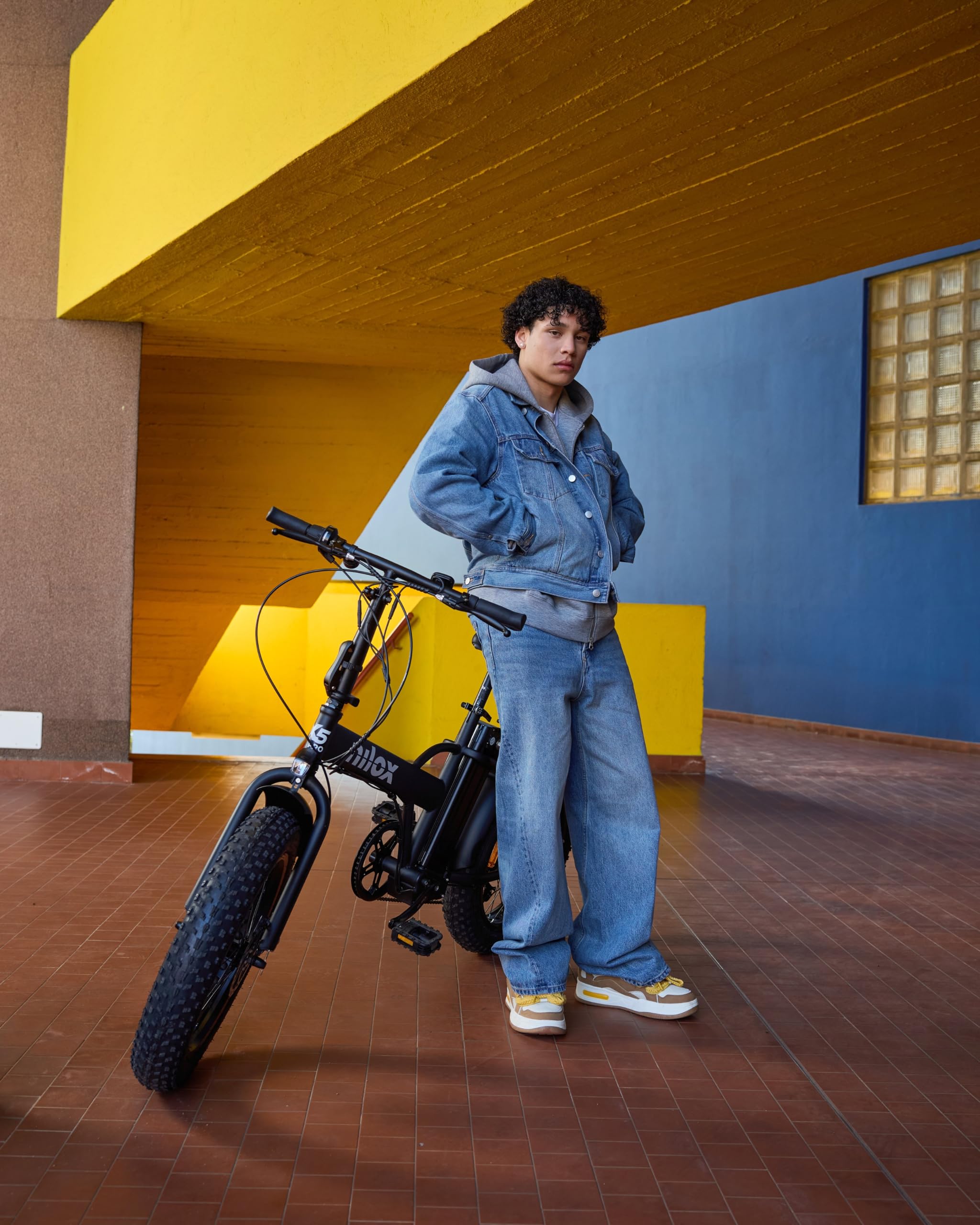 Nilox, Ebike X5 Pro, Bici Elettrica, Fino a 60 km di Autonomia, Fino a 25 Km/h, Motore da 36 V/250 W e Batteria Removibile 36 V-10 Ah, Gomme FAT 20" x 4", Cambio a 6 Velocità