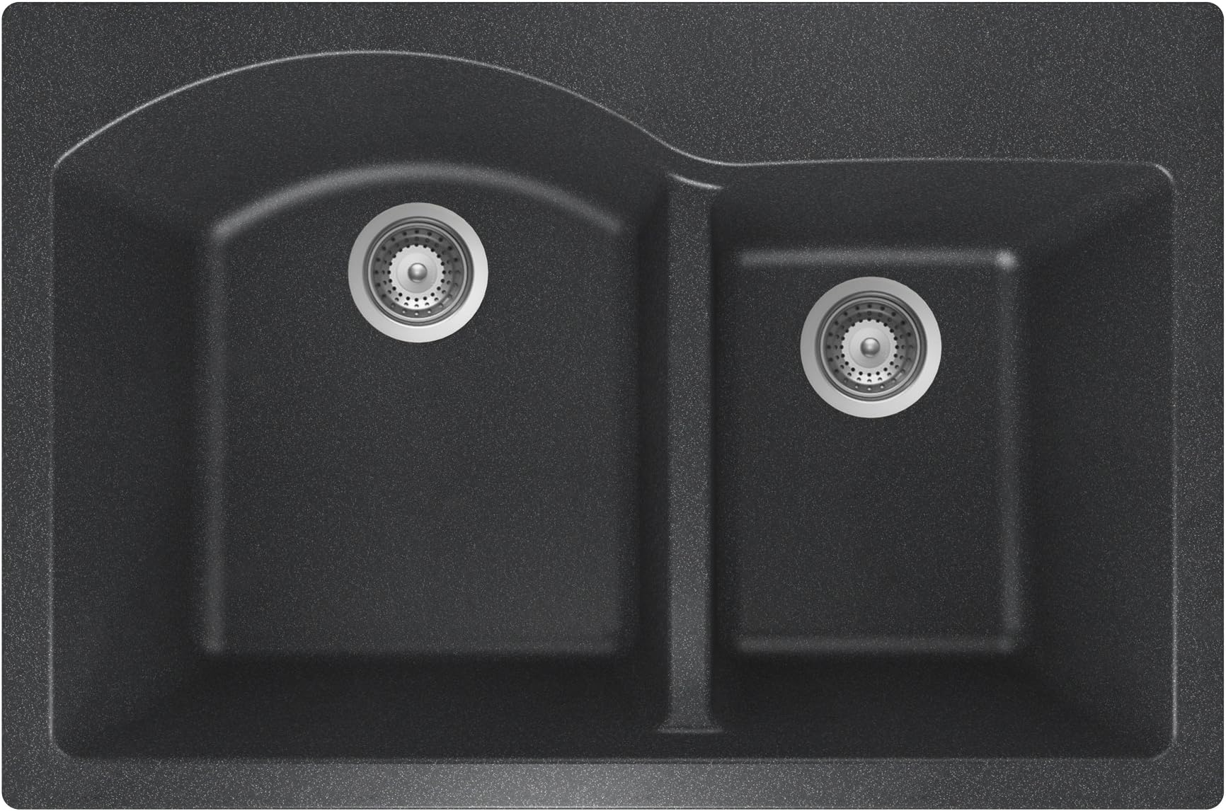 SCHOCK INPN175T097 Inspire Series CRISTADUR 70/30 Topmount Double Bowl Kitchen Sink, Magma