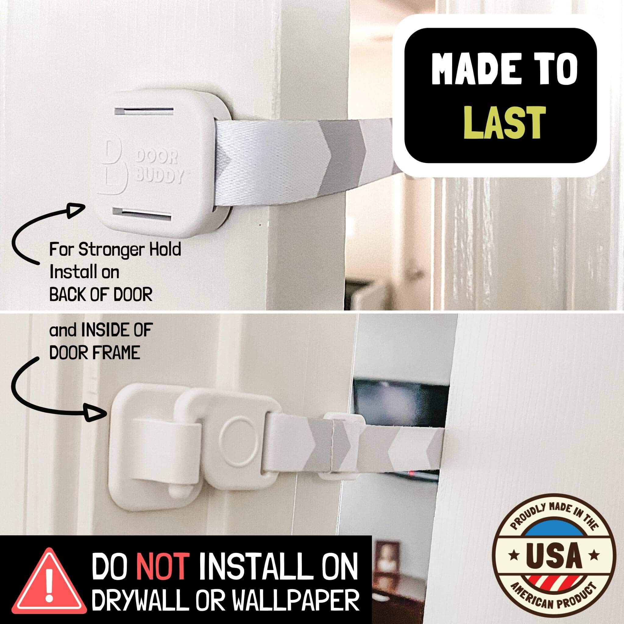 Buy Door Buddy Adjustable Door Strap & Latch. Easy Way To Dog Proof