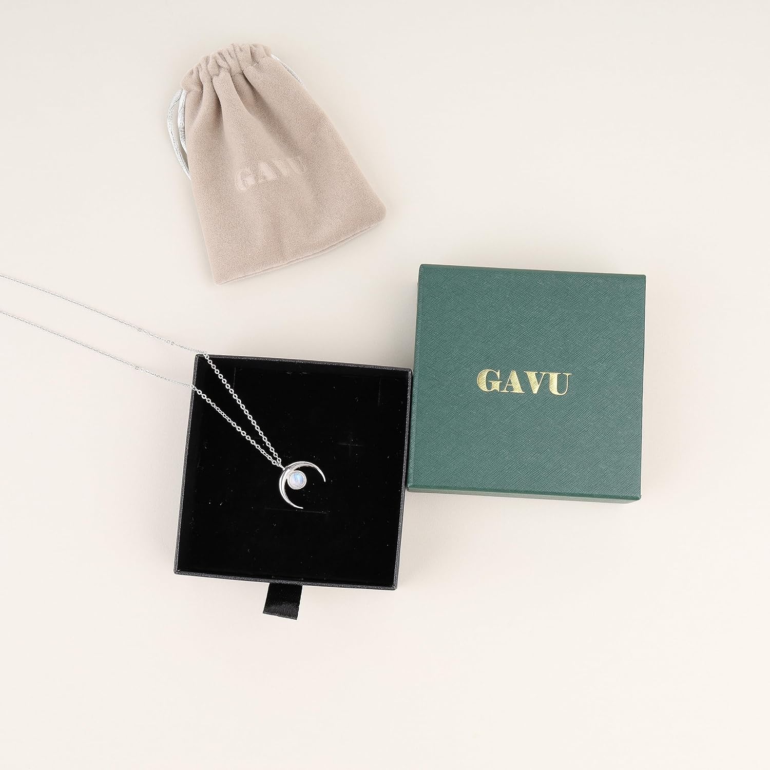 GAVU 925 Sterling Silver Necklace Crescent Moon Necklace for Women Crystal Necklace for Women - Image 7