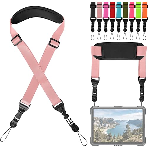 Padded Shoulder Strap, Comfortable iPad Strap Nylon Neck Lanyard for iPad/Samsung Tablet Case,Camera Binocular Crossbody Laptop Luggage Bag(Light Pink)