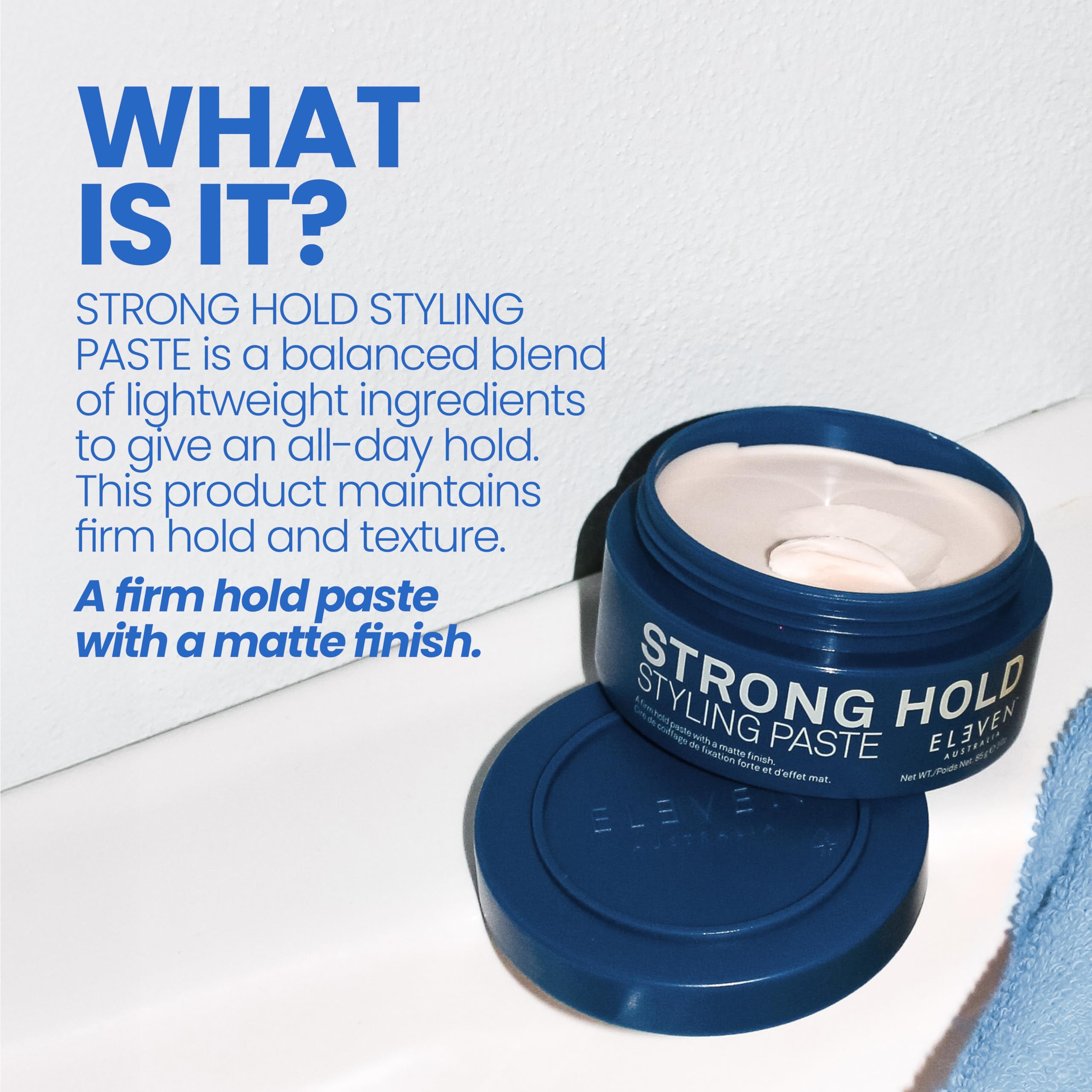 ELEVEN AUSTRALIA Strong Hold Styling Paste 85 Gr per chi cerca qualità e praticità, per uso pratico e risultati affidabili, 85 g, cod. 1674-03040
