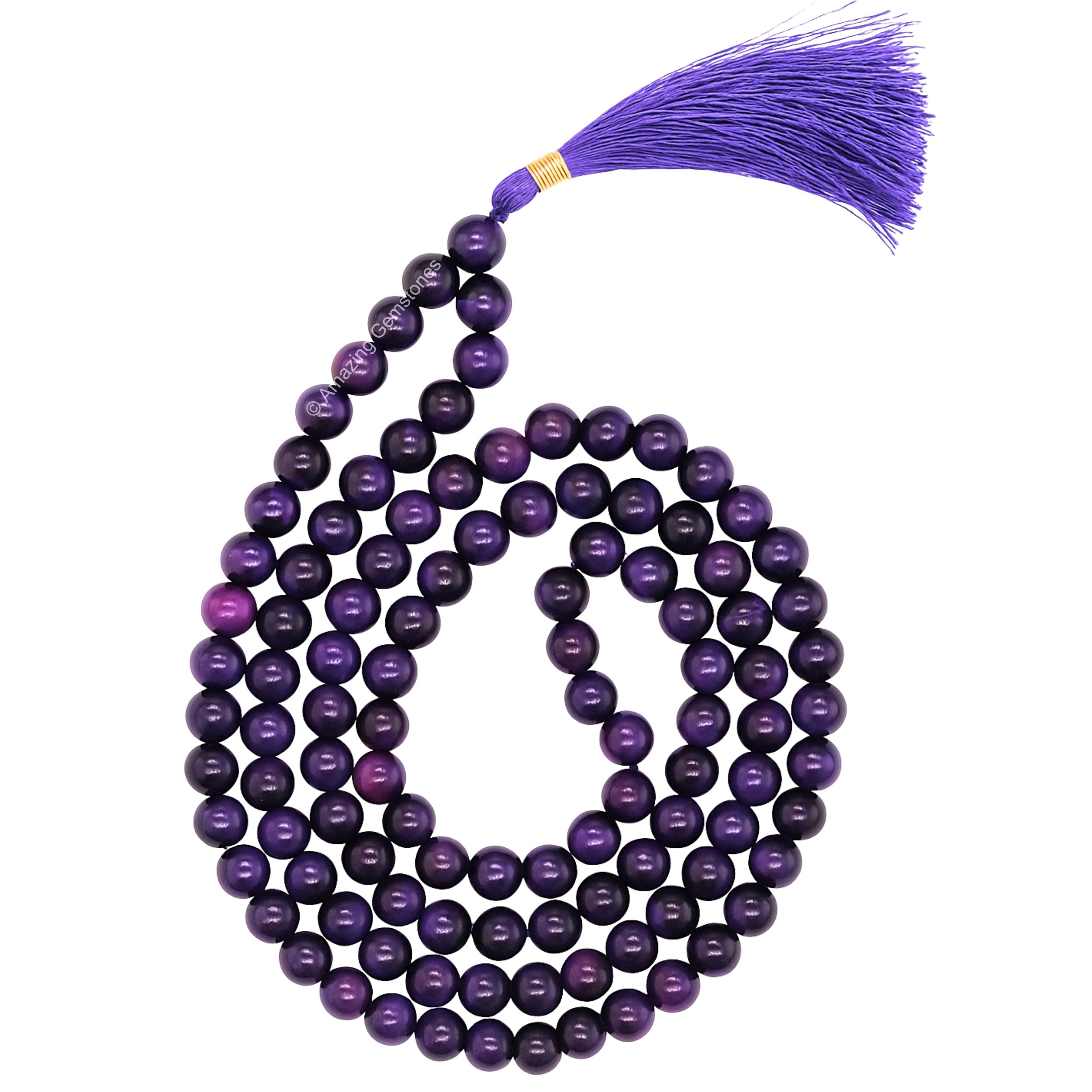 Amazing Gemstone Japa Mala 108 Prayer Beads Necklace and Wrist Mala Bracelet for Meditation