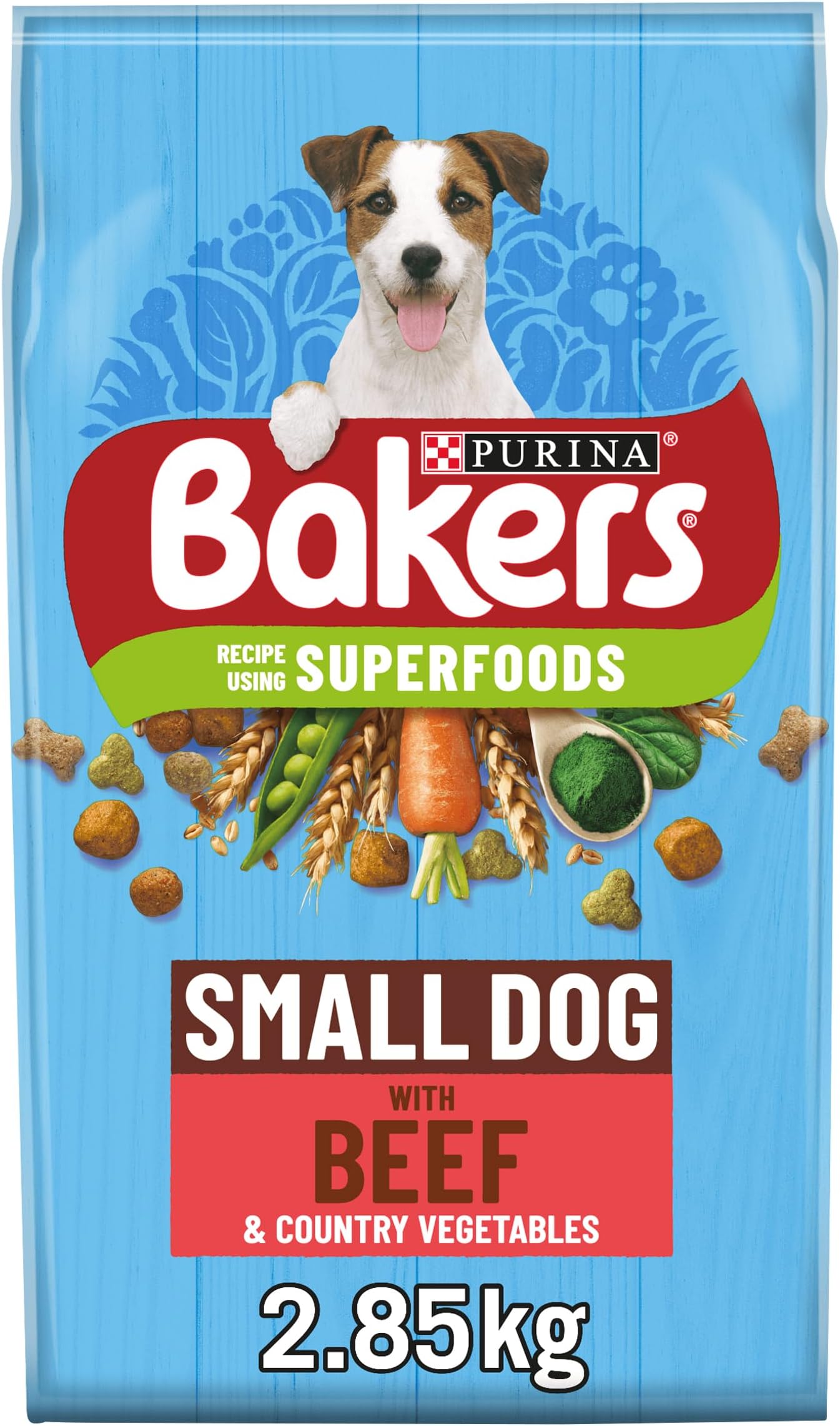 BAKERS Superfoods Small Dog Beef with Vegetables Dry Dog Food 2.85kg