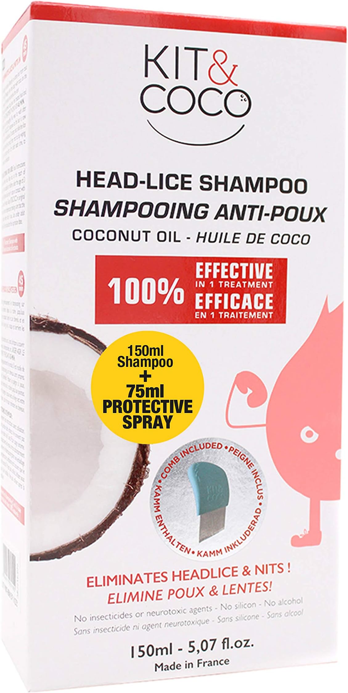 KIT & COCO Head Lice & Nits Complete Treatment & Prevention Spray