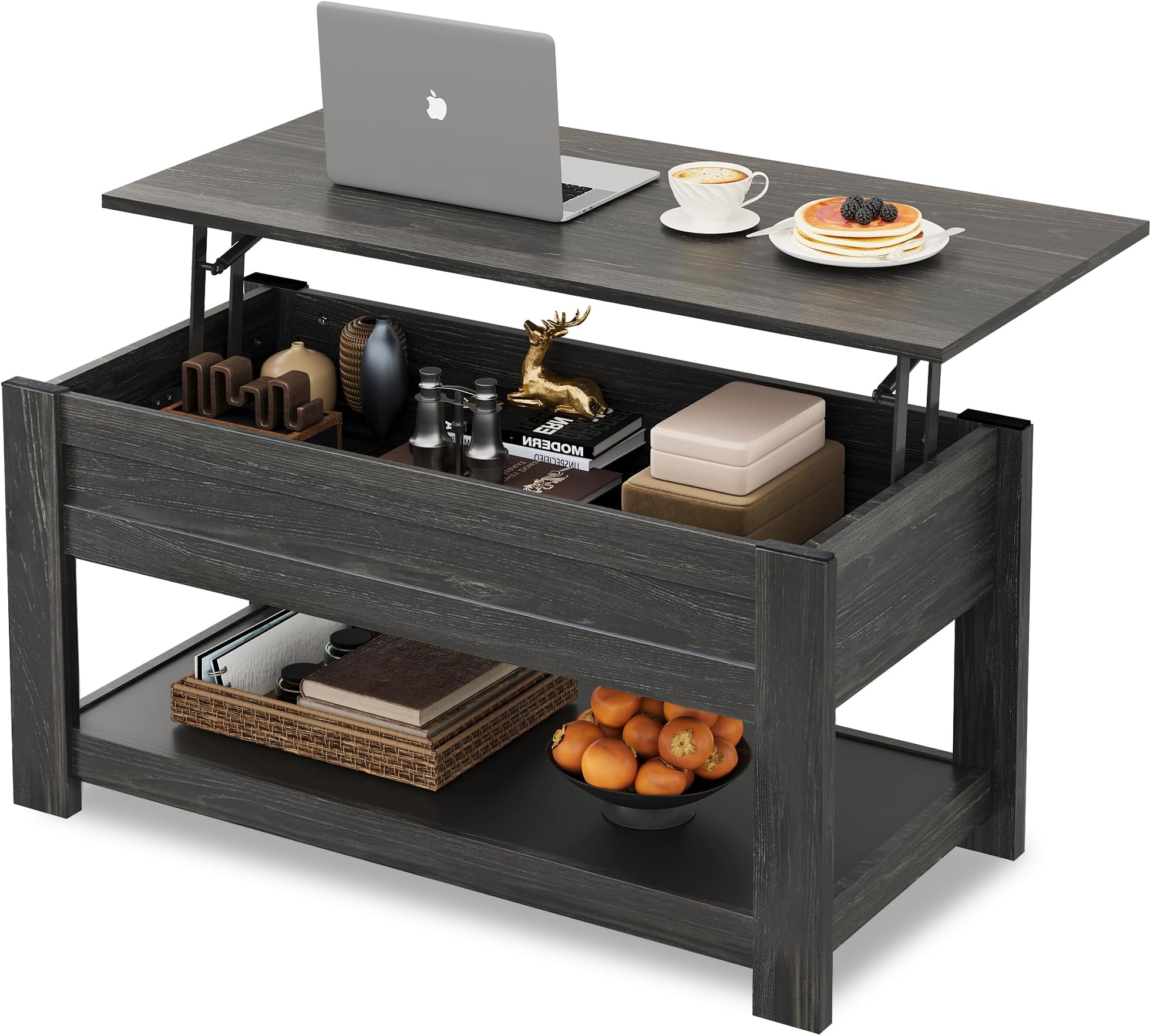 WLIVE Coffee Table, 39" Lift Top Coffee Table with Hidden Compartment and Storage Shelf for Living Room, Espresso