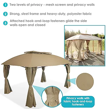 さびページ Amazon.com : Sunnydaze 10x13 Soft Top Patio Gazebo Canopy
